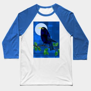 Blackbird at Night Baseball T-Shirt